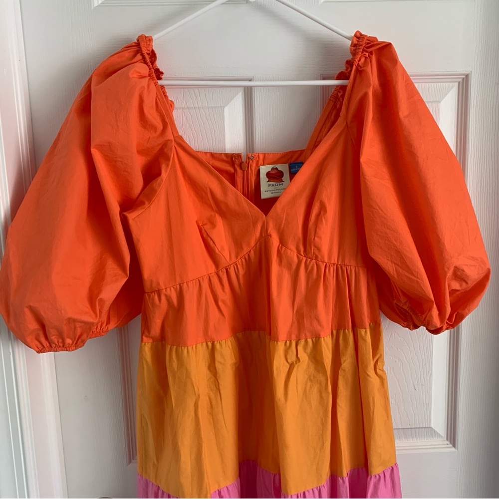 NWT Anthropologie Farm Rio Colorblock Maxi Dress Size Medium - Picture 3 of 4